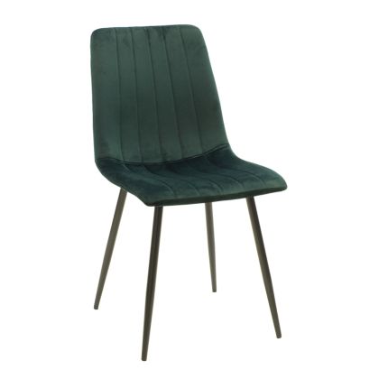 Стол Noor dark green velvet-черни метални крака 44x55x86cm