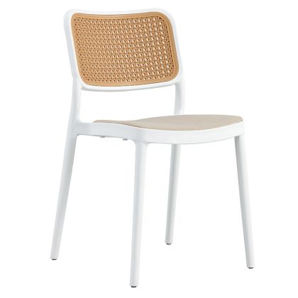Стол Poetica с UV защита от полипропилен цвят бежов/бял 42x52x81cm