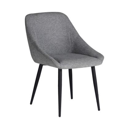 Стол Putos светло сив текстилен с черни метални крака 56x63.5x82cm