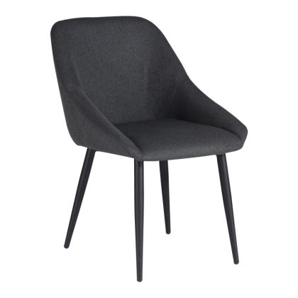 Стол Putos текстилен цвят антрацит с черни метални крака 56x63.5x82cm