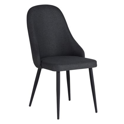 Стол Remis текстилен цвят антрацит с черни метални крака 49x61x91cm
