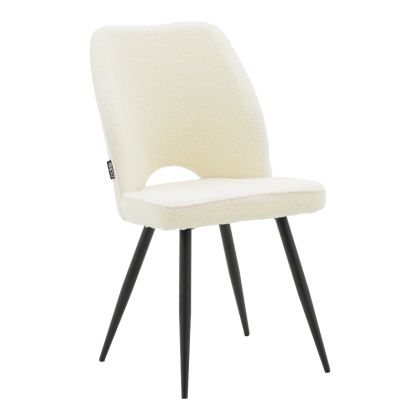 Стол Renish букле цвят екрю с черни метални крака 61x47x91.5cm