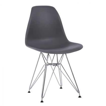 Стол Twist Art wood HM8449.10 с хромирани крака и сива седалка 46,5x48x81 cm