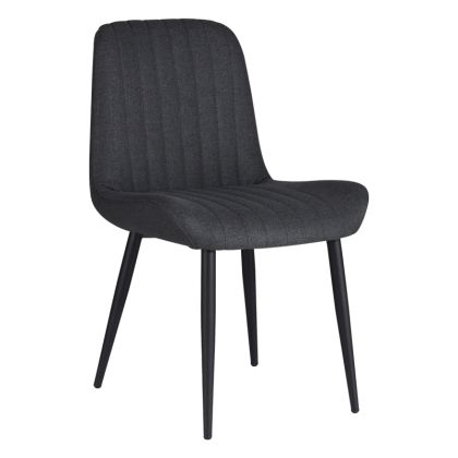 Стол Versa с текстилна дамаска цвят антрацит и черни метални крака 54x63.5x84cm