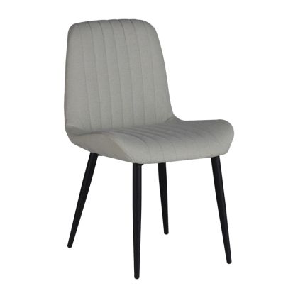 Стол Versa текстилен цвят екрю с черни метални крака 54x63.5x84cm