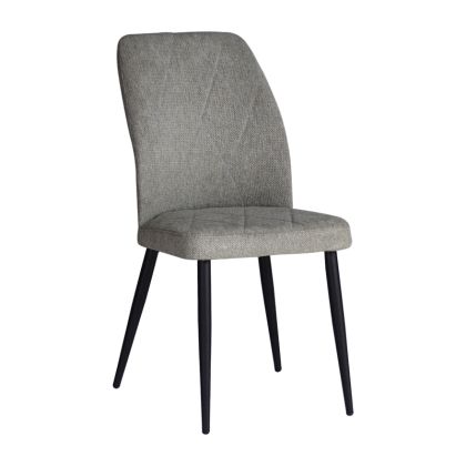 Стол Vika сив текстилен с черни метални крака 48x58x90cm