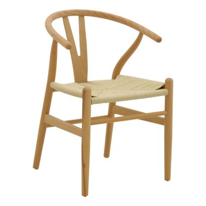 Стол Wishbone от естествено каучуково дърво 54x46x75cm