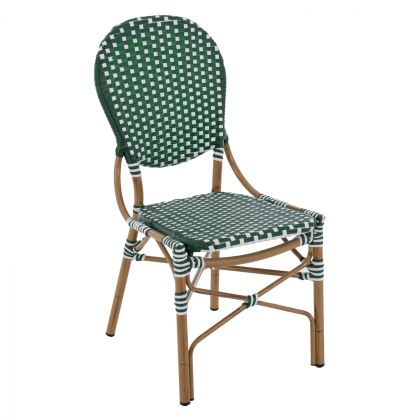 Стол от алуминий имитиращ бамбук с платнена дамаска hm5792.01 47x55x98 см.