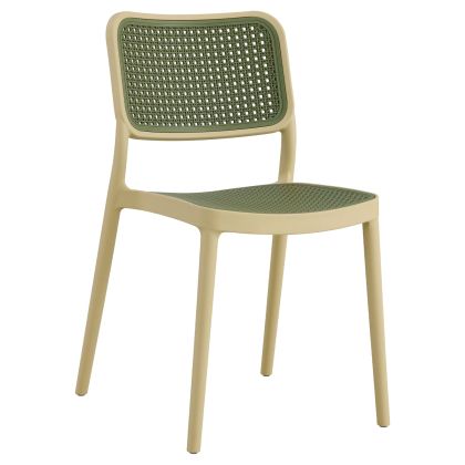 Стол полипропилен hm5934.04 бежов и маслиново зелен 41x49x102hcm.