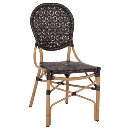 Стол ратран и алуминий имитиращ бамбук hm5925.01 47x58x95hcm