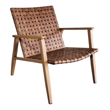Стол с подлакътници от метал имитиращ дърво 63,5x75,5x77h cm hm5868.01