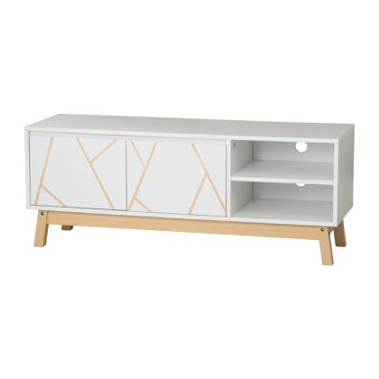 ТВ шкаф Aria бяло-естествен цвят 120x38x47 см