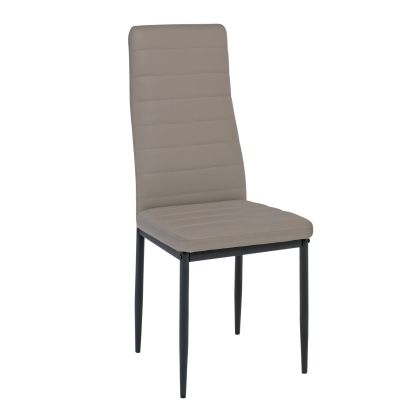 Трапезен стол JETTA от хромиран метал и PVC ΕΜ966Β,96Κ