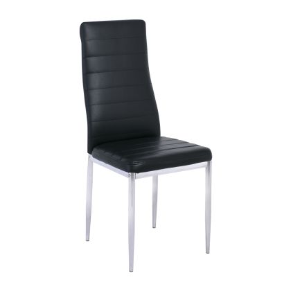Трапезен стол JETTA от хромиран метал и PVC ΕΜ966Χ,36Κ