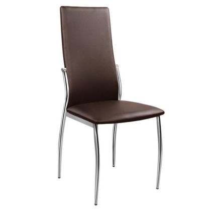 Трапезен стол kim кафява изкуствена кожа pu hm0080.05