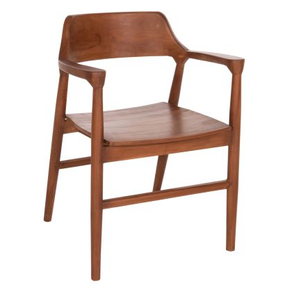 Трапезен стол NIONI HM9476.01 от тиково дърво цвят орех 57x53x77Hcm.