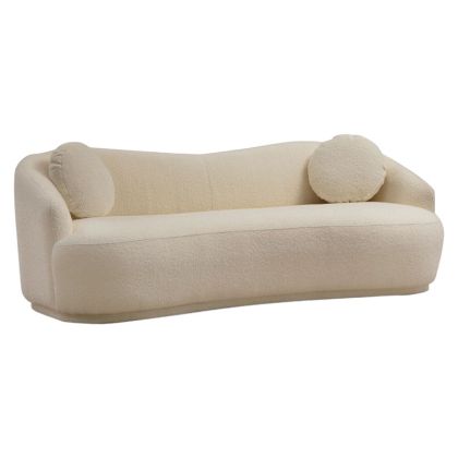 Триместен диван сива текстилна дамаска 255x98x76cm с предварителна поръчка