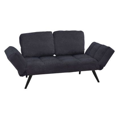 Триместен разтегателен диван Jackie тъмно сив с черни метални крака 190x80x74 cm
