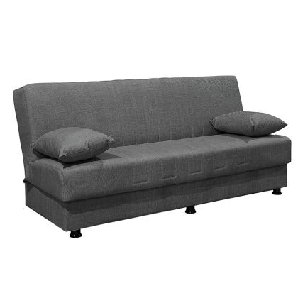 Триместен разтегателен диван Romina текстилен цвят тъмно сив 190x90x80cm