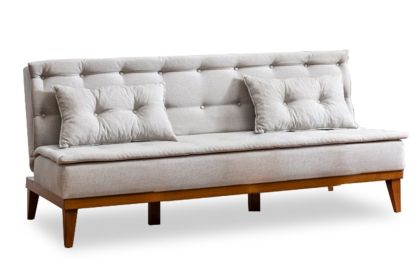 Триместен разтегателен диван кремава текстилна дамаска color 180x80x78cm с предварителна поръчка