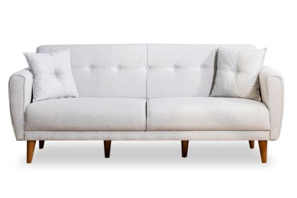 Триместен разтегателен диван кремава текстилна дамаска color 205x80x85cm с предварителна поръчка
