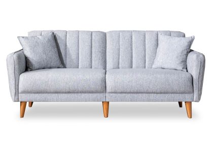 Триместен разтегателен диван сива текстилна дамаска color 202x80x85cm с предварителна поръчка