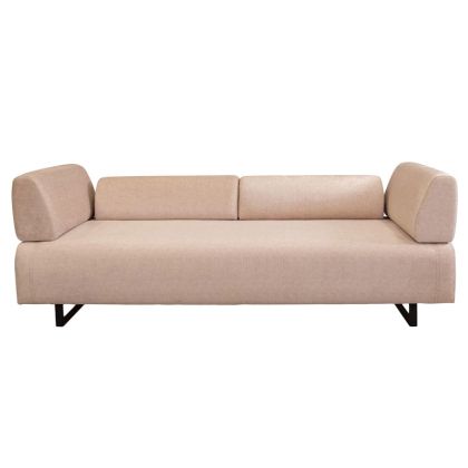 Триместен разтегателен диван текстилна дамаска бежов цвят 220x90x80cm с предварителна поръчка