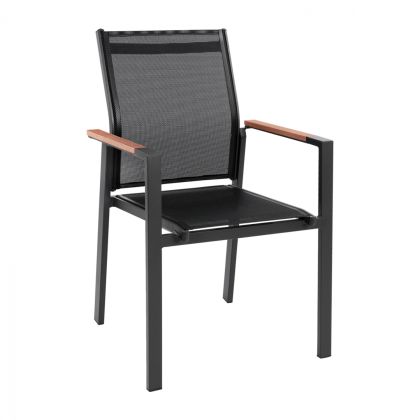 Черен алуминиев стол HM5406.10 56x57x90cm