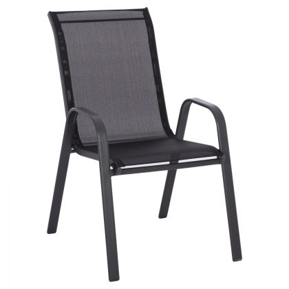 Черен метален стол LEON с текстилна седалка HM5000.03