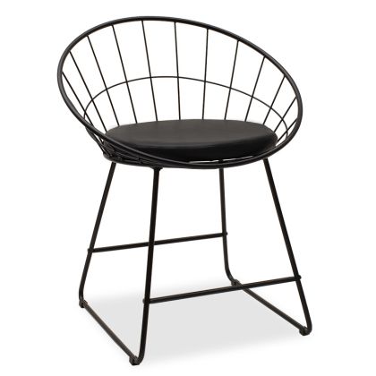 Черен метален стол Seth с черна седалка