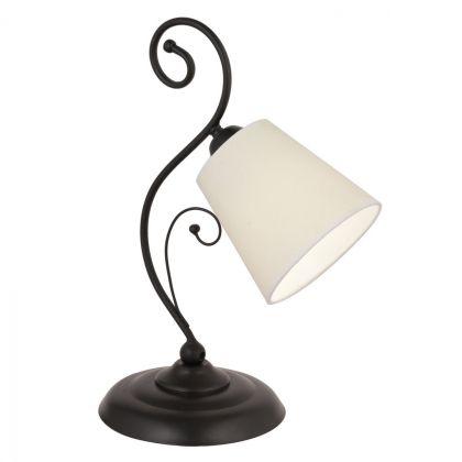 Черна метална настолна лампа с бяла шапка HM7568.01 - 21x47