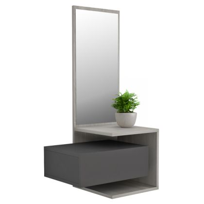 Шкаф с огледало за антре MEARA HM8984.11 от меламин цвят сив/сонома 49,1x31,3x90Hcm.