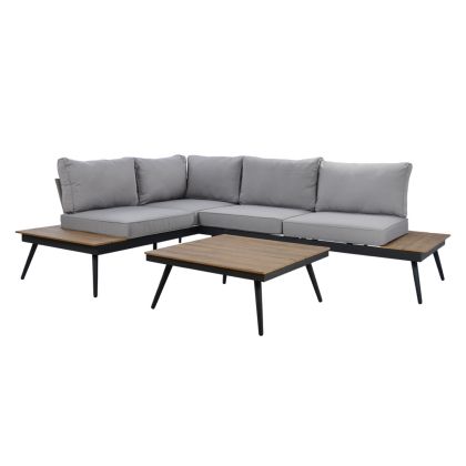 Ъглов градиснки диван с маса за външни пространства от алуминий hm5126.12