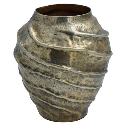 Метална ваза цвят антично злато 25x29cm