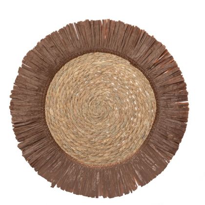 BOHO CATTAIL GRASS AND PAPER MAT D43CM