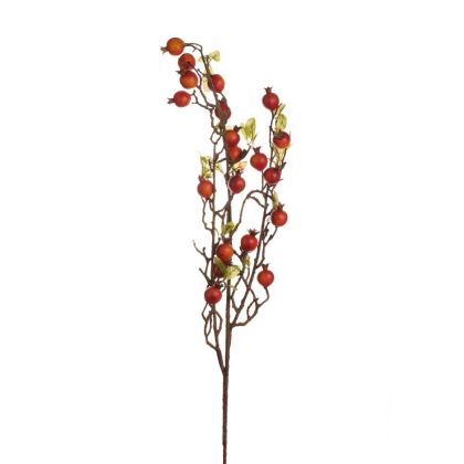 DECO ARTIFICIAL FLOWER W ORANGE POMEGRANATES 100CM