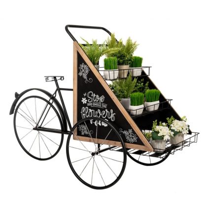 DECO BLACK METAL BICYCLE CART 165Χ68Χ168CM