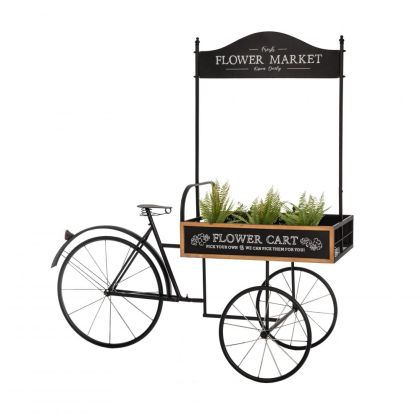 DECO BLACK METAL BICYCLE WITH GARDEN BASKET 165X68X168CM