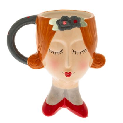 MULTICOLOR CERAMIC MUG GIRL DESIGN 15X10X16CM