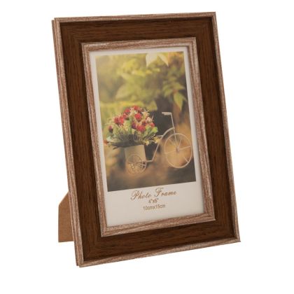 WOODEN PHOTO FRAME 10X15CM BROWN