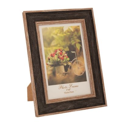 WOODEN PHOTO FRAME 10X15CM DARK BROWN