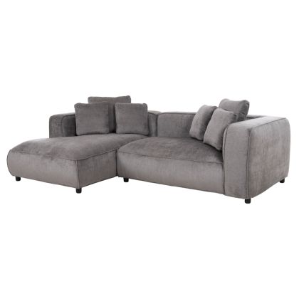 ЪГЛОВ (ЛЯВ) ДИВАН 3-МЕСТЕН GRACE HM3280.03L СИВ ПЛАТ 252x105-160x70-90Hcm