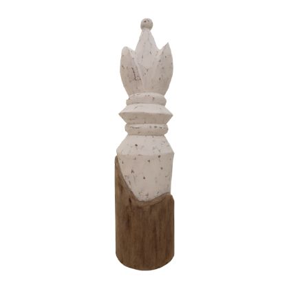 Настолна декорация chess pawn Kras Inart от бяло мангово дърво 10x10x39.5cm