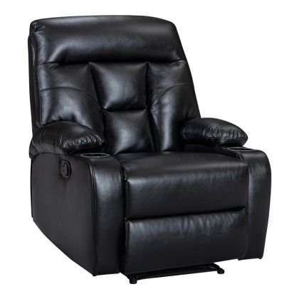 Armchair relax with massage mechanism Terpsi PU black 80x94x102cm