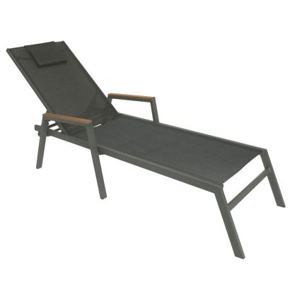 Deckchair with arms Koby aluminium-textilene anthracite