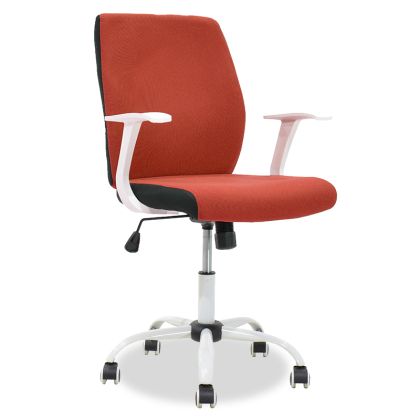 Labor office armchair Memory metal with PU tile-white colour