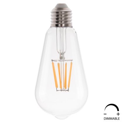 Крушка LED ФИЛАМЕНТ 8W E27 3000K ПРОЗРАЧНА DIMMABLE HM4188.01