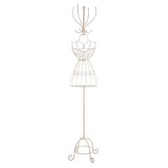 METAL COAT HANGER IN ANTIQUE CREAM COLOR 40X20X180