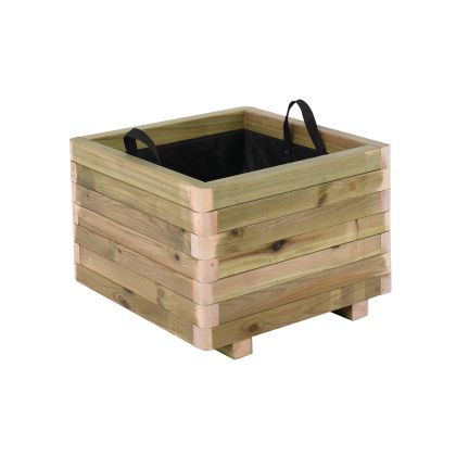 Саксия за цветя WOOD Planter, накисващ бор, естествена сянка, 50x50x36 смΕ2232