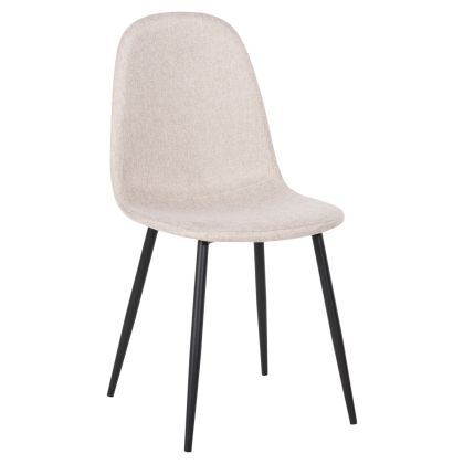 Стол LEONARDO HM00100.27 BEIGE FABRIC & BLACK METAL LEGS 42x49,5x89Hcm.